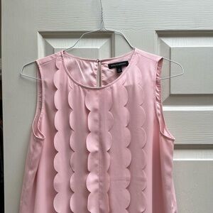Banana Republic Light Pink Scalloped Sleeveless Blouse